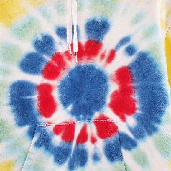 OFF DUTY by The Laundry Room Tie-Dye Long-sleeve Layered Hoodie Sweatshirt Sz XL - Picture 3 of 10